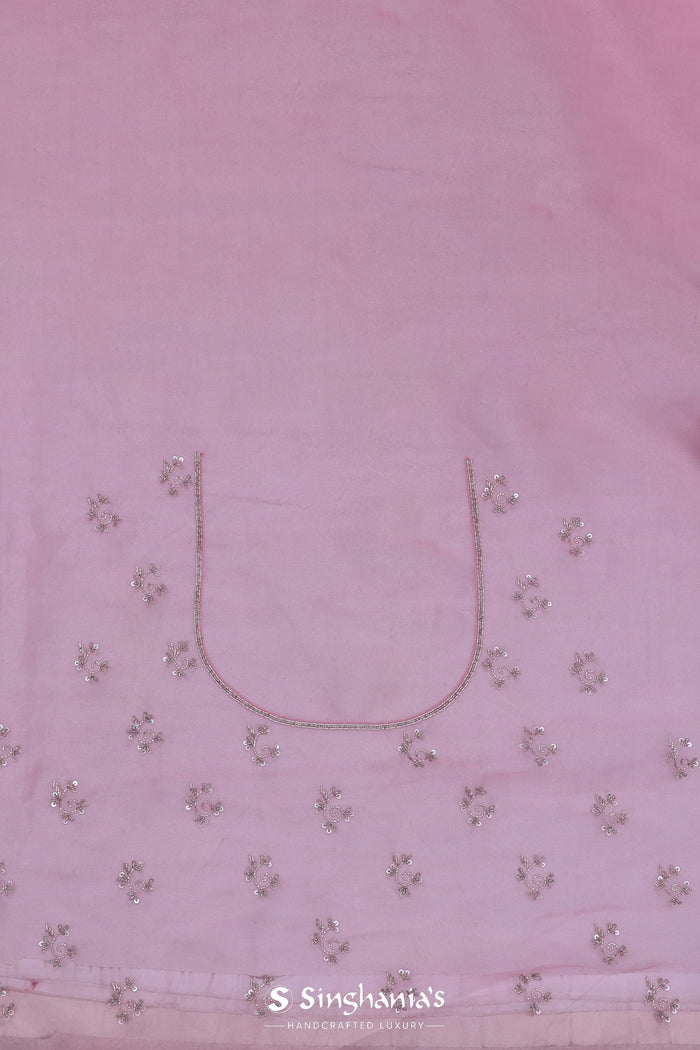 Pastel Baby Pink Organza Saree With Cutdana Work