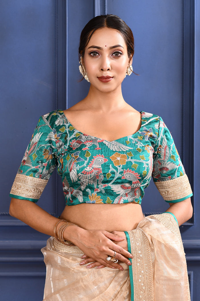 Pastel Beige Embroidered Tissue Saree