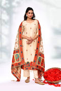 Pastel Cream Tissue Silk Floral Kurta Set