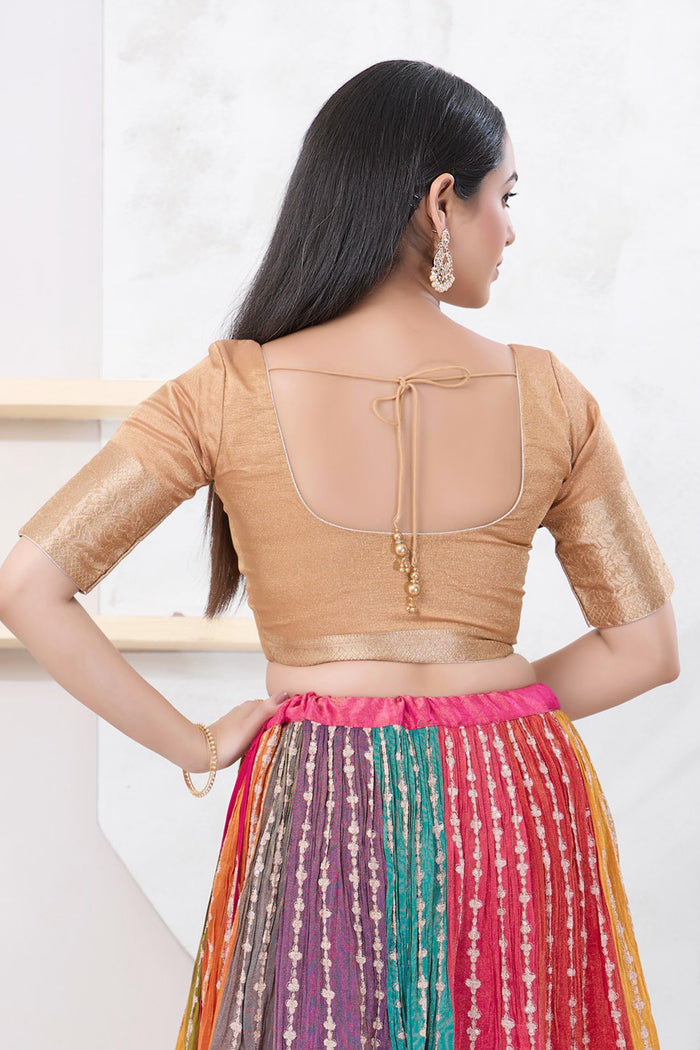 Pastel Gold Banarasi Brocade Blouse