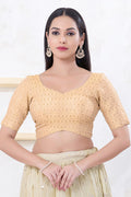 Pastel Gold Tissue Embroidered Blouse