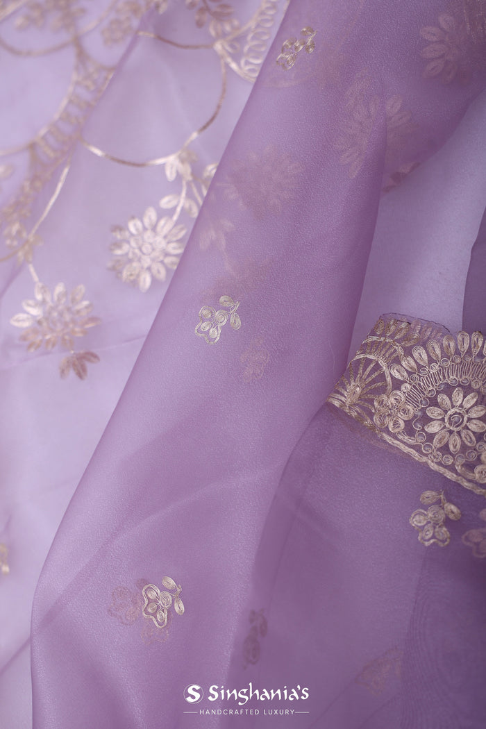 <img>  Organza Saree With Scallop Border