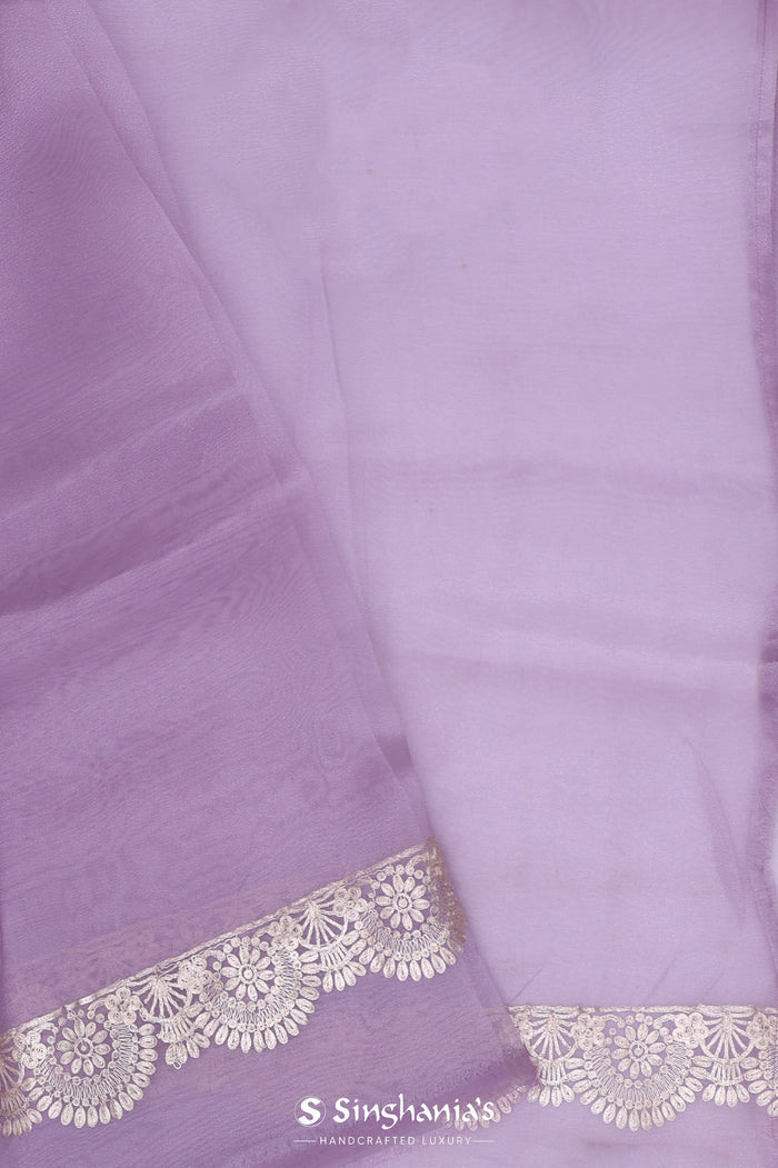 <img>  Organza Saree With Scallop Border