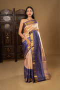 Pastel Pink Floral Kanjivaram Silk Saree