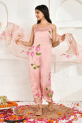 Pastel Pink Satin Kurta Set