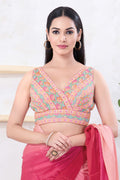 Pastel Pink Silk Thread Embroidered Blouse