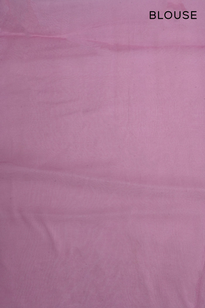 Pastel Purple Floral Printed Organza Saree