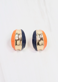 Penney Hoop Earring - Navy & Orange