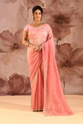 Petal Blush Embroidered Silk Blend Saree