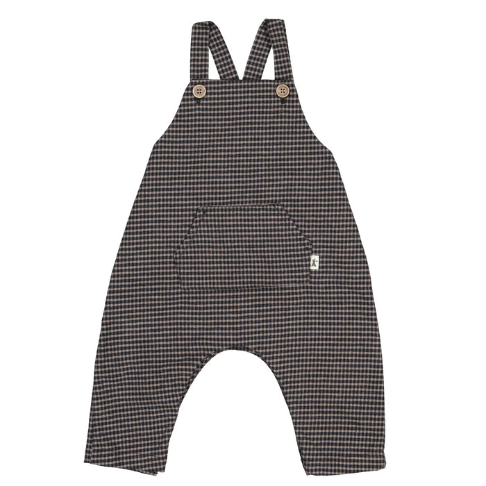 Petit Indi (Made in Spain) - Organic Overalls - Charcoal Gingham