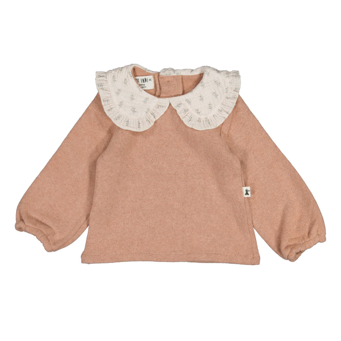 Petit Indi (Made in Spain) - Peter Pan Collar Sweater & Leggings Set - Blush