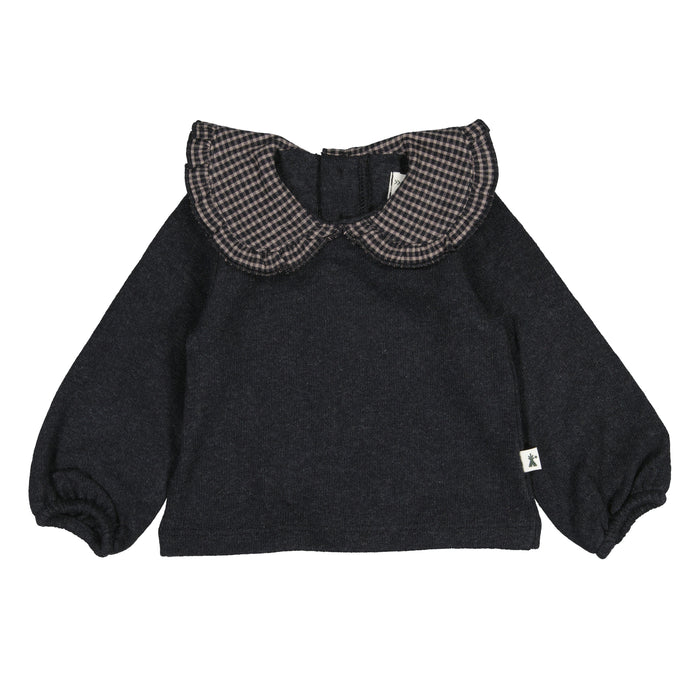 Petit Indi (Made in Spain) - Peter Pan Collar Sweater & Leggings Set - Charcoal