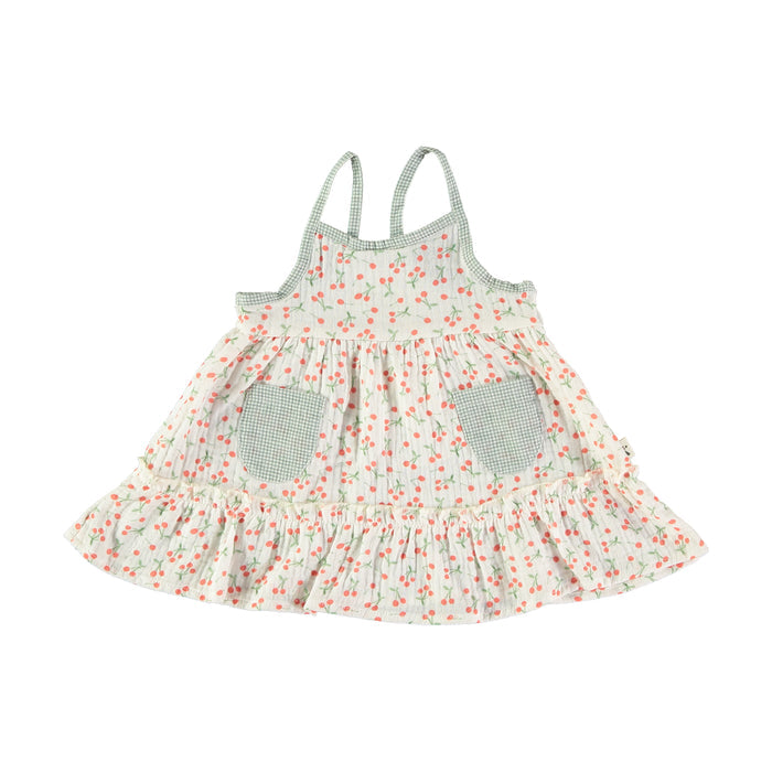 Petit Indi (Made in Spain) - Tank Top Pocket Dress - Cherries-Dresses-6-9M (9M)-Posh Baby