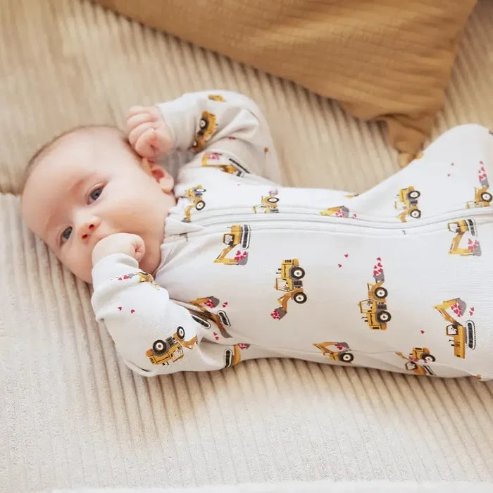 Petit Lem - Organic Zipper Footie - I Dig You-Footies + Rompers (Basic)-3-6M-Posh Baby