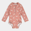 Petit Lem - Rashguard One-Piece - Coral Dolphin-Swim-0-3M-Posh Baby