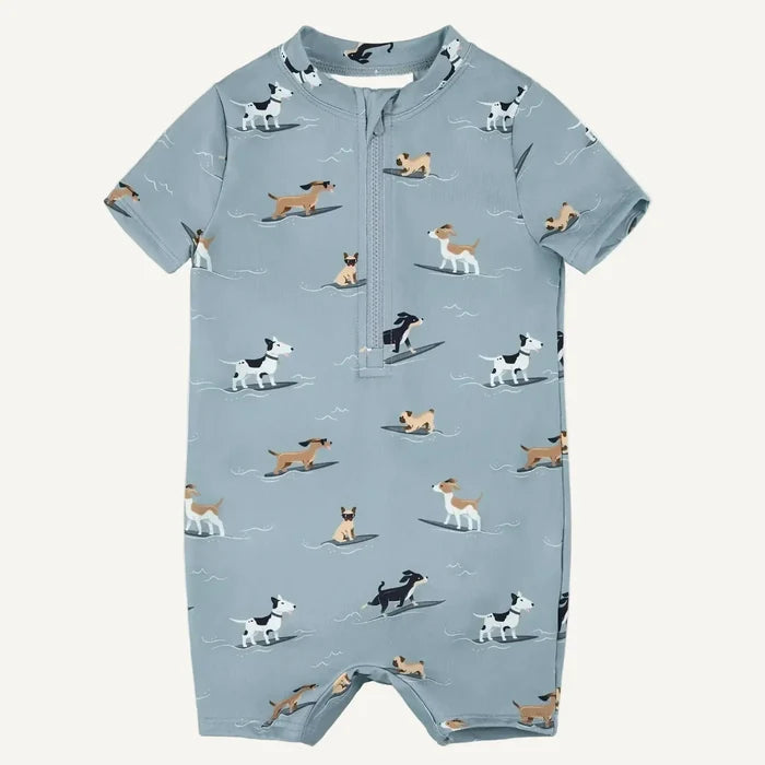 Petit Lem - Swim Romper - Surfing Pups-Swim-3-6M-Posh Baby