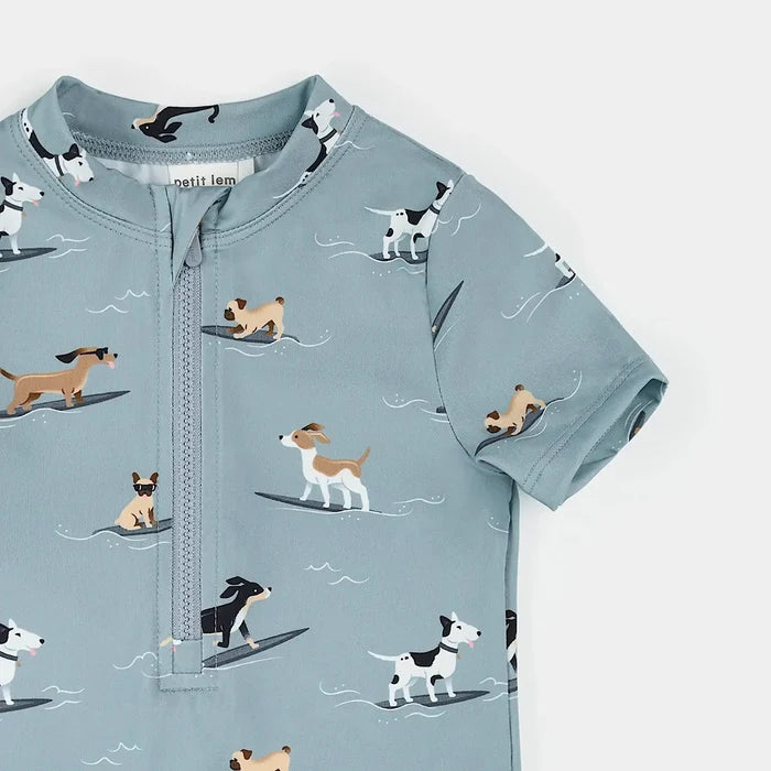 Petit Lem - Swim Romper - Surfing Pups-Swim-3-6M-Posh Baby