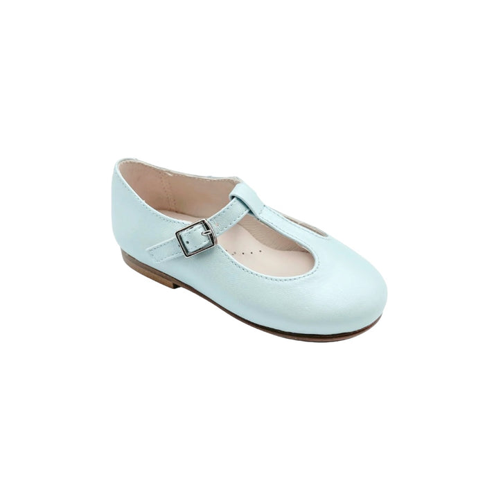 Philippa Blue T-Strap Leather Shoes