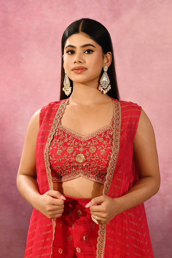 Pink Long Jacket Embroidery Set