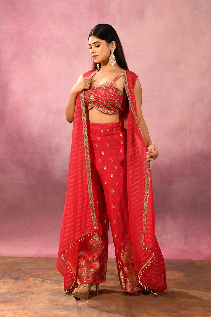 Pink Long Jacket Embroidery Set