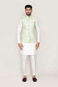 Pista Green Silk Full Embroidery