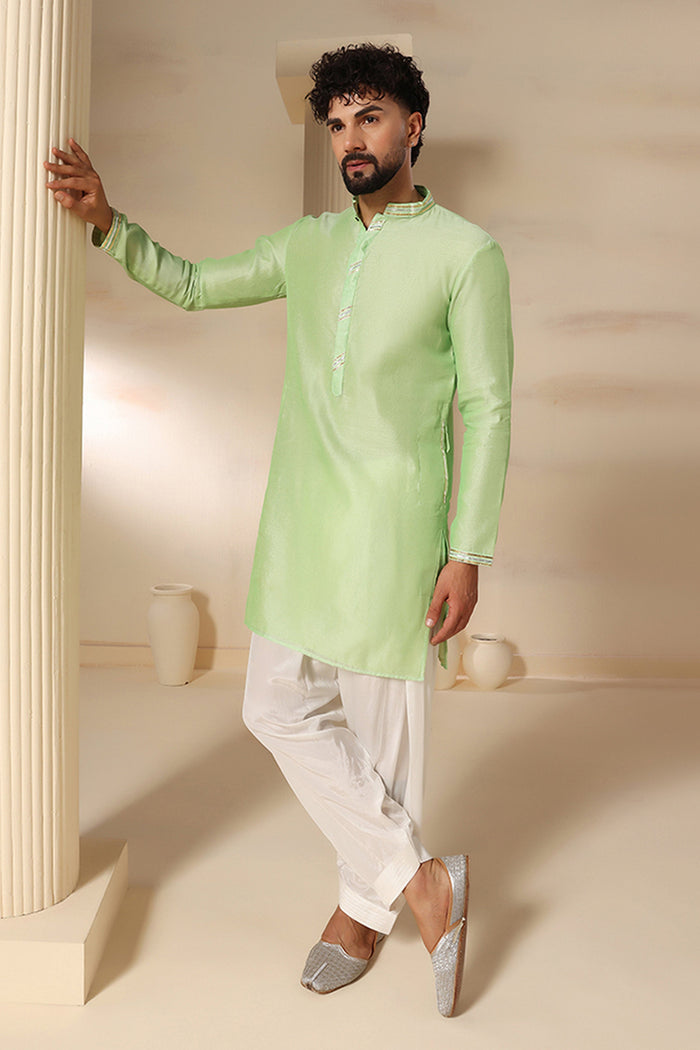 Pistachio Green Plain Kurta