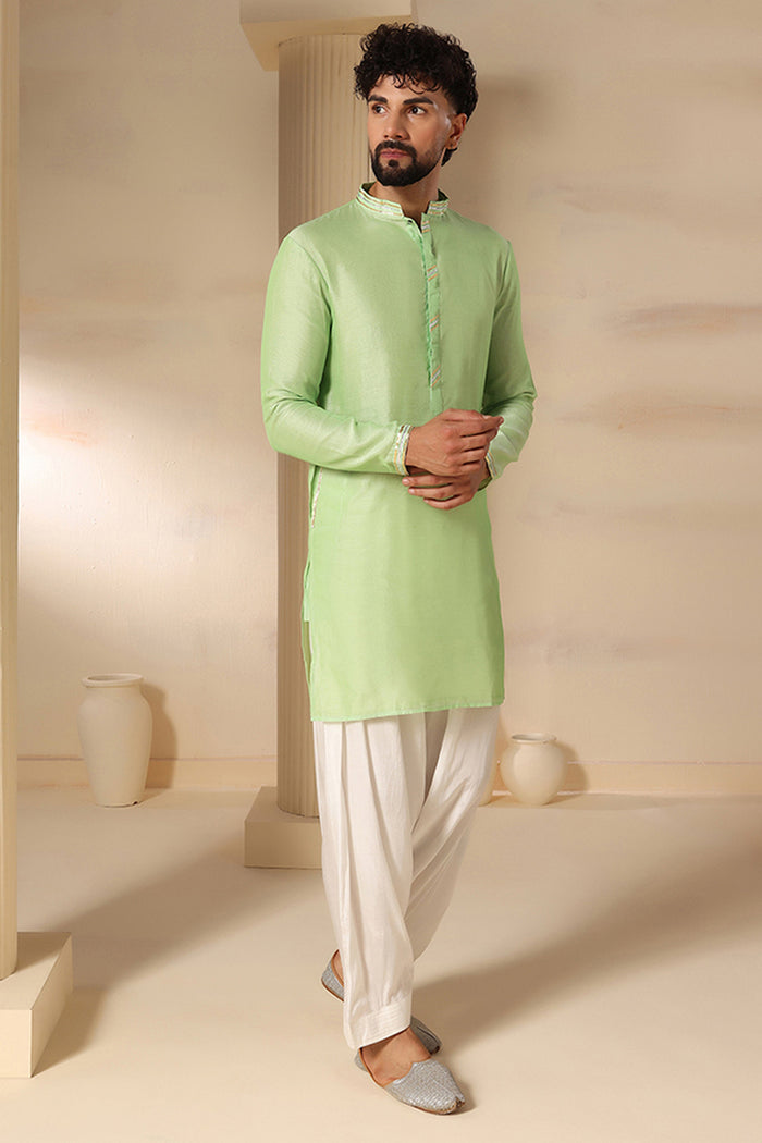 Pistachio Green Plain Kurta