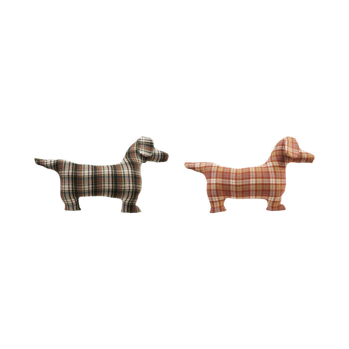 Plaid Dog Shape Pillow - Madison's Niche