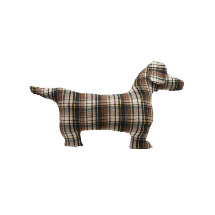 Plaid Dog Shape Pillow - Madison's Niche