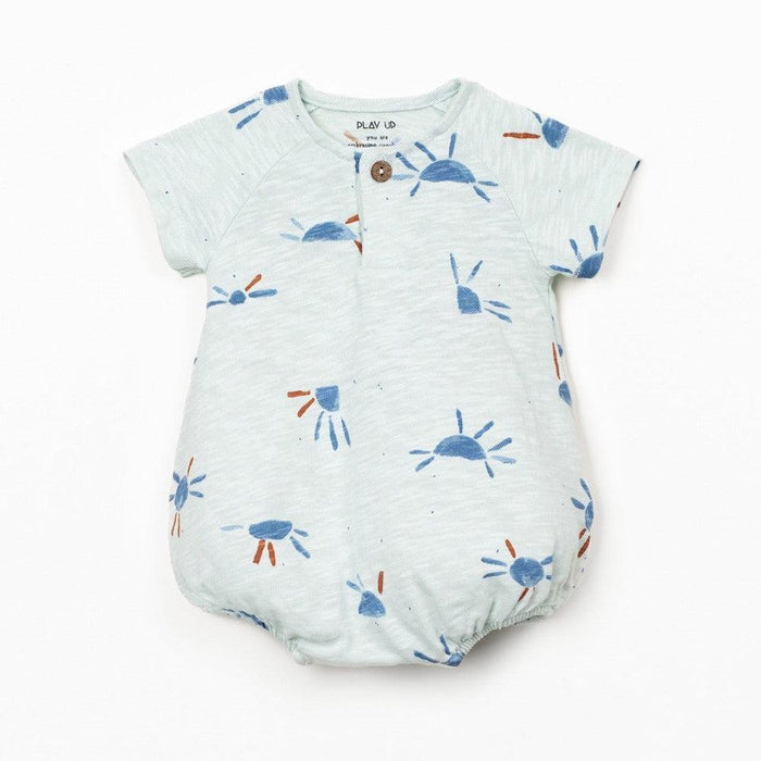 Play Up - Organic Cotton Bubble Romper - Blue Sun-Footies + Rompers (Fashion)-Preemie (0M)-Posh Baby
