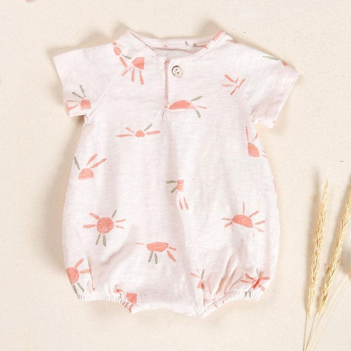 Play Up - Organic Cotton Bubble Romper - Pink Sun-Footies + Rompers (Fashion)-Preemie (0M)-Posh Baby