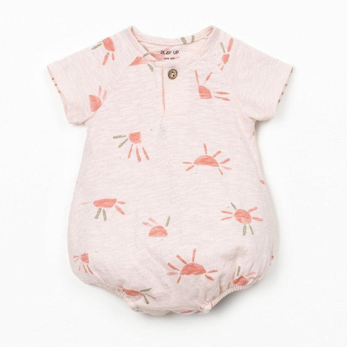 Play Up - Organic Cotton Bubble Romper - Pink Sun-Footies + Rompers (Fashion)-Preemie (0M)-Posh Baby
