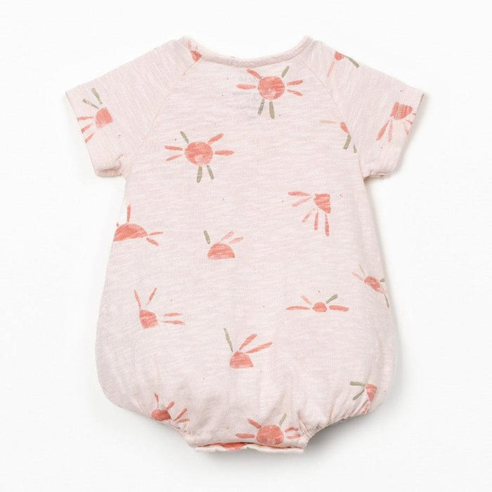 Play Up - Organic Cotton Bubble Romper - Pink Sun-Footies + Rompers (Fashion)-Preemie (0M)-Posh Baby