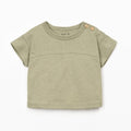 Play Up - Organic Cotton Linen T-Shirt - Khaki Green-Short Sleeves-0-3M (3M)-Posh Baby