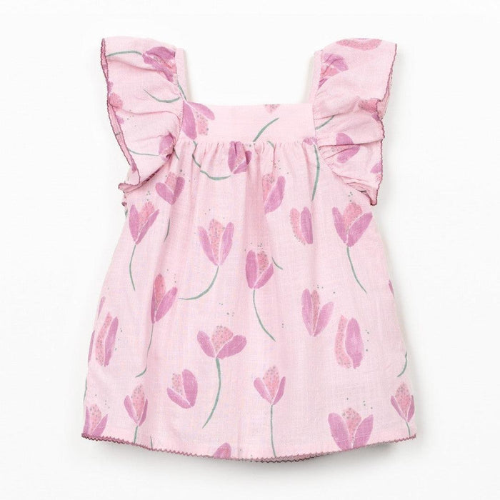 Play Up - Organic Cotton Printed Dress - Tulips-Dresses-0-3M (3M)-Posh Baby