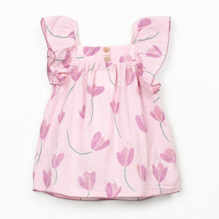 Play Up - Organic Cotton Printed Dress - Tulips-Dresses-0-3M (3M)-Posh Baby