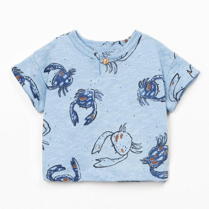 Play Up - Organic Cotton T-Shirt - Crab-Short Sleeves-0-3M (3M)-Posh Baby