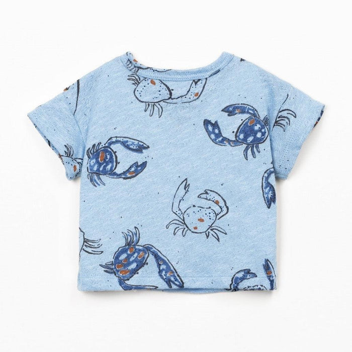 Play Up - Organic Cotton T-Shirt - Crab-Short Sleeves-0-3M (3M)-Posh Baby