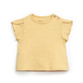Play Up - Organic Flutter Sleeve T-Shirt - Marigold Yellow-Short Sleeves-3-6M-Posh Baby