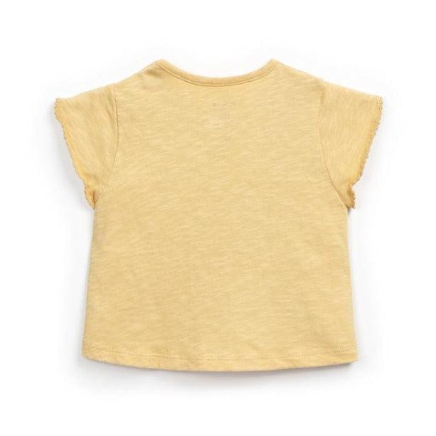 Play Up - Organic Flutter Sleeve T-Shirt - Marigold Yellow-Short Sleeves-3-6M-Posh Baby