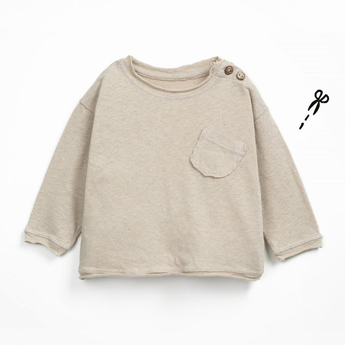 Play Up - Organic Lightweight Top - Natural-Long Sleeves-3M-Posh Baby