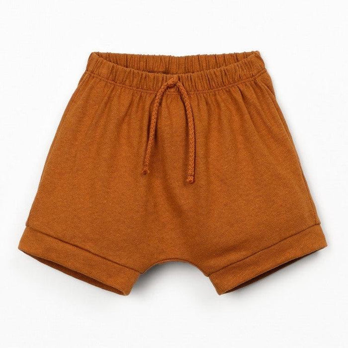 Play Up - Organic Linen Blend Shorts- Caramel-Bottoms-0-3M (3M)-Posh Baby