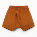 Play Up - Organic Linen Blend Shorts- Caramel-Bottoms-0-3M (3M)-Posh Baby