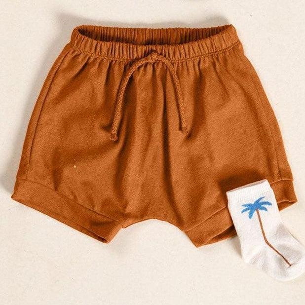 Play Up - Organic Linen Blend Shorts- Caramel-Bottoms-0-3M (3M)-Posh Baby