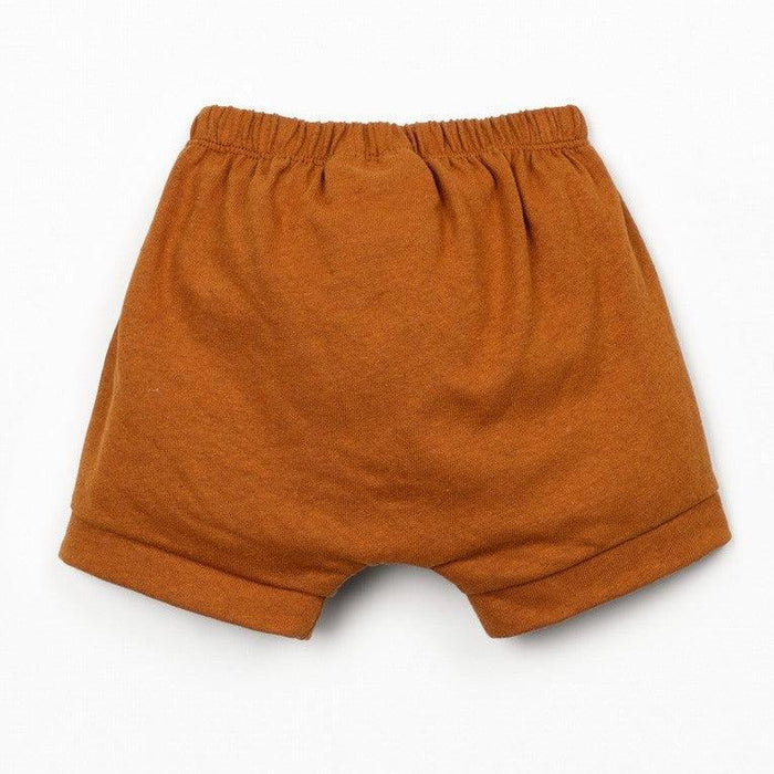 Play Up - Organic Linen Blend Shorts- Caramel-Bottoms-0-3M (3M)-Posh Baby