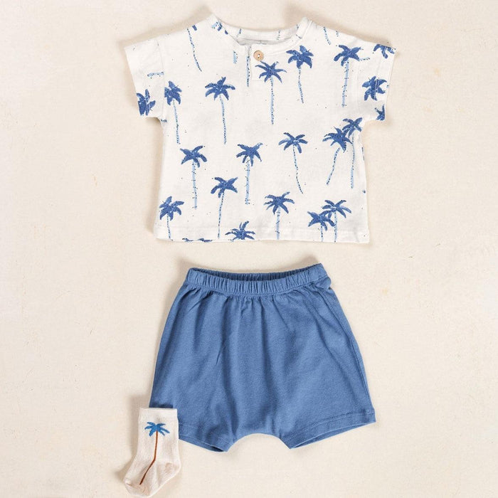 Play Up - Organic Recycled Cotton Summer Set - Palms-Sets-0-3M (3M)-Posh Baby