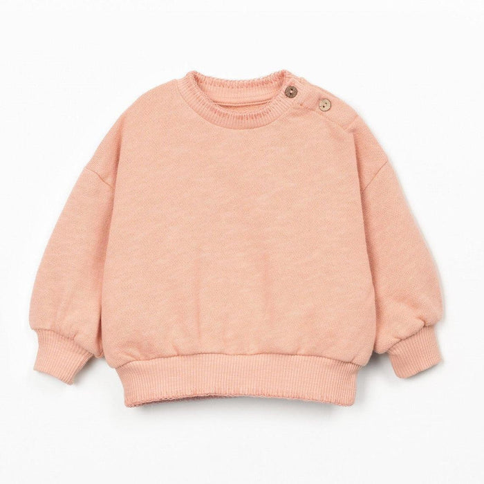 Play Up - Organic Recycled Cotton Summer Sweatshirt - Salmon-Long Sleeves-0-3M (3M)-Posh Baby