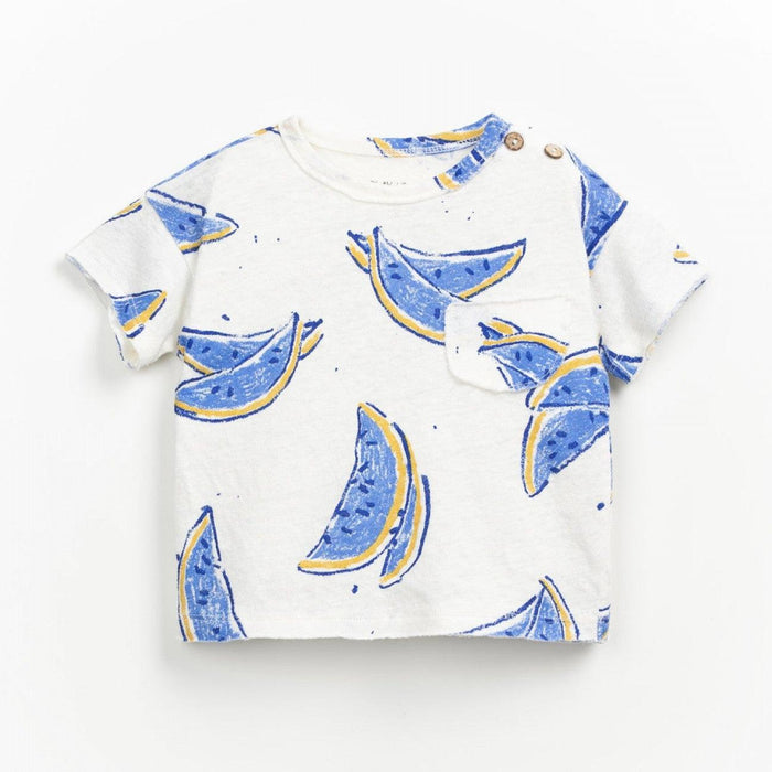 Play Up - Organic Short Sleeve Top - Melons Blue-Short Sleeves-3M-Posh Baby