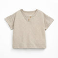 Play Up - Organic Short Sleeve Top - Oatmeal-Short Sleeves-3M-Posh Baby