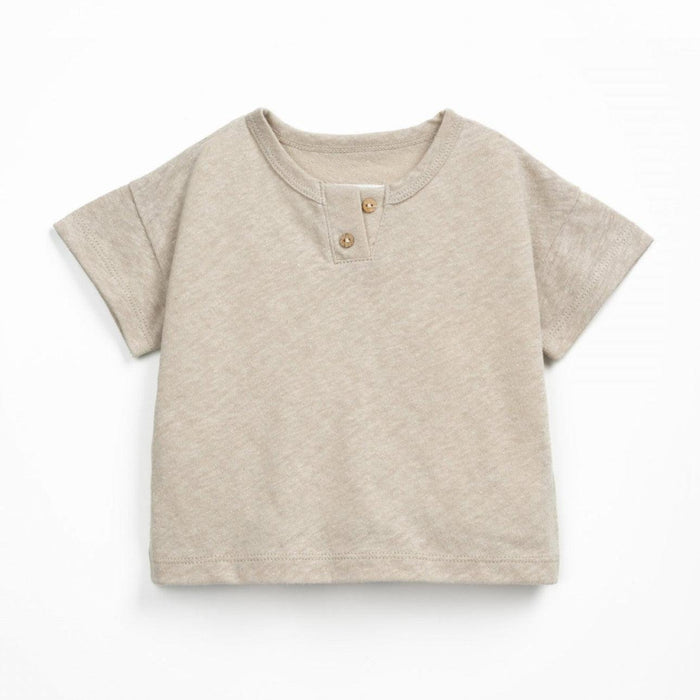 Play Up - Organic Short Sleeve Top - Oatmeal-Short Sleeves-3M-Posh Baby
